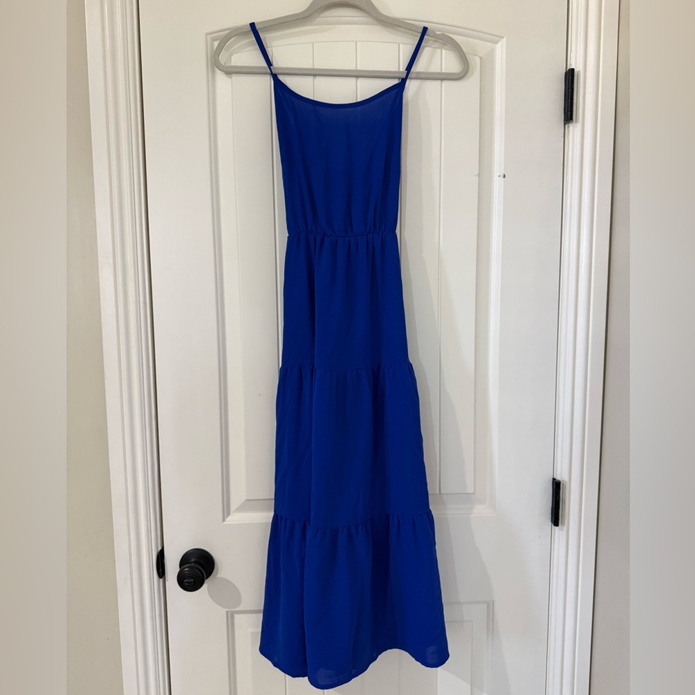SHEIN Royal Blue Strapless Dress